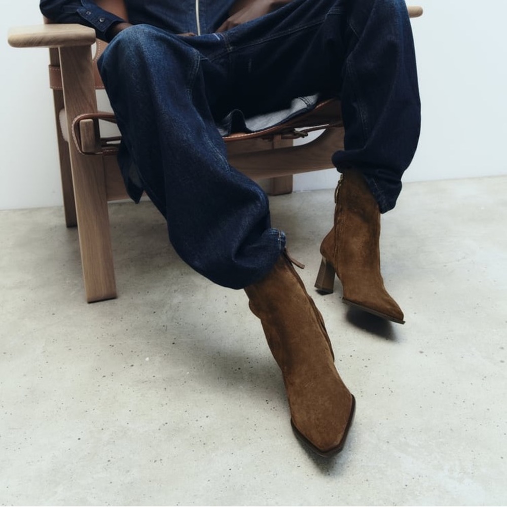 Zara Brown Ankle Boots